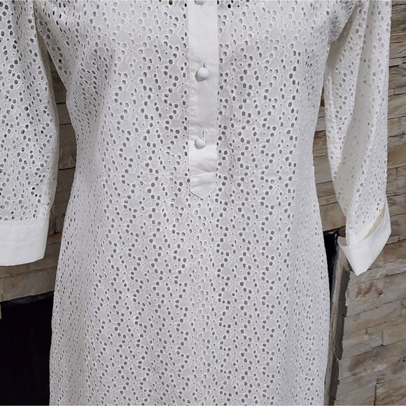 Talbots white eyelet shirt dress over a slip dress‎ size 4 small new!!! - Picture 6 of 9